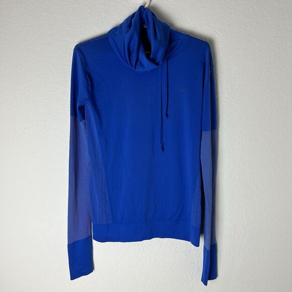 Nike Dri-Fit Blue Turtleneck Long Sleeve Pullover Size Small - Picture 1 of 7